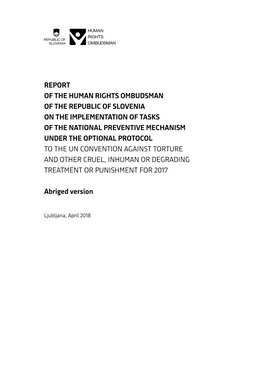 Report of the Human Rights Ombudsman of the Republic