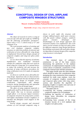 Conceptual Design of Civil Airplane Composite Wingbox Structures