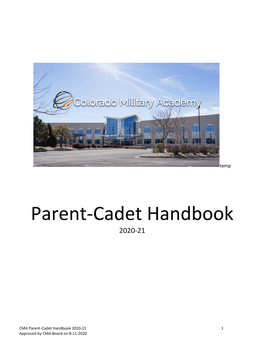 Parent-Cadet Handbook 2020-21