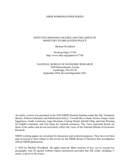 Effective Demand Failures and the Limits of Monetary Stabilization Policy