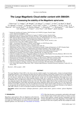 The Large Magellanic Cloud Stellar Content with SMASH: I. Assessing the Stability of the Magellanic Spiral Arms