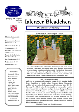 Ialenzer Bleadchen Die Ehlenzer Dorfzeitung