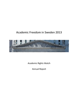 Academic Freedom in Sweden 2013