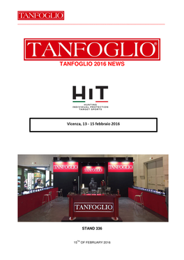 Tanfoglio 2016 News