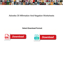 Adverbs of Affirmation and Negation Worksheets