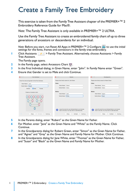 PREMIER+™ 2 Family Tree Assistant