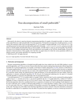 Tree-Decompositions of Small Pathwidthଁ