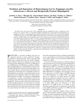 Evolution and Expression of Homeologous Loci in Tragopogon Miscellus (Asteraceae), a Recent and Reciprocally Formed Allopolyploid