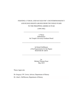 Counterinsurgency and Human Rights Abuses from the Indian Wars to the Philippine-American War (1899-1902) ______