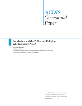 ACDIS Occasional Paper