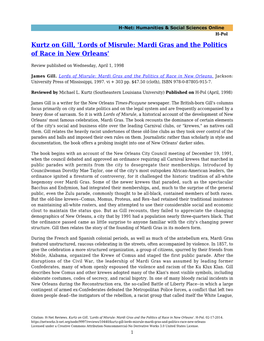 Kurtz on Gill, 'Lords of Misrule: Mardi Gras and the Politics of Race in New Orleans'