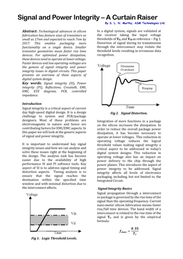 Signal and Power Integrity – a Curtain Raiser by S