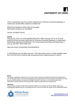 Low-Dose Imipramine for Refractory Functional Dyspepsia: a Randomised, Double-Blind, Placebo-Controlled Trial