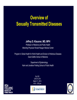 Overview of Sexually Transmitted Diseases