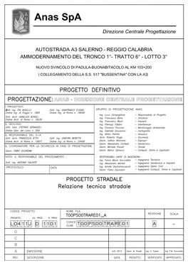 Svincolo Di Padula-Buonabitacolo Progetto Definitivo