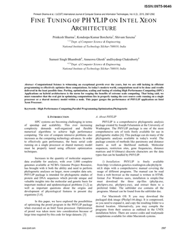 Fine Tuning of Phylip on Intel Xeon Architecture