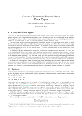 Algebraic Data Types Notes