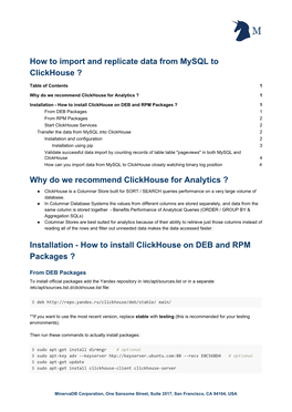 How to Import and Replicate Data from Mysql to Clickhouse ?