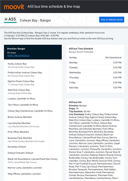 A55 Bus Time Schedule & Line Route