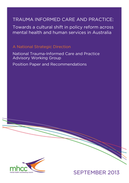 Trauma-Informed Care and Practice: a National Strategic Direction