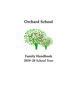 Orchard School Family Handbook, 2019-20