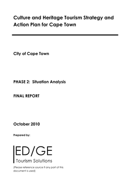 Culture and Heritage Tourism Strategy and Action Plan for Cape Town