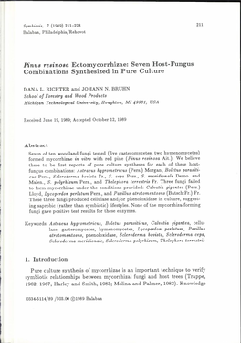 Seven Host-Fungus Combinations Synthesized in Pure Culture