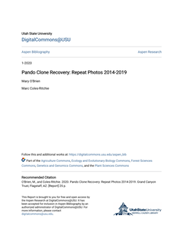 Pando Clone Recovery: Repeat Photos 2014-2019