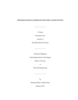 Ofdm Receiver Synchronization for a Dvb-H System