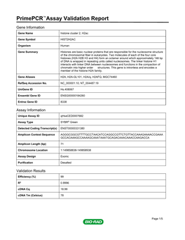 Primepcr™Assay Validation Report