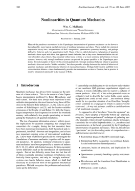 Nonlinearities in Quantum Mechanics