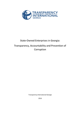 State-Owned Enterprises in Georgia: Transparency, Accountability and Prevention of Corruption