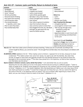 Iconium, Lystra and Derbe