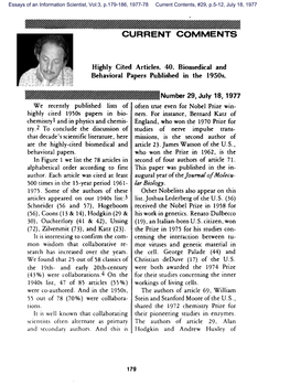 Highly Cited Articles. 40. Biomedical and Behavioral Papers Published in the 1950S