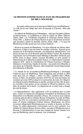 LE PROTESTANTISME DANS LE PAYS DE PHALSBOURG DE 1802 a NOS JOURS Sur Quels Critères Peut-On Se Baser Pour Définir Le Pays De P