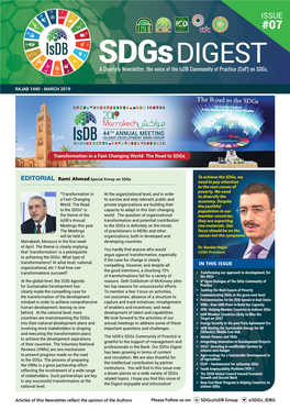 Sdgs DIGEST a Quartely Newsletter, the Voice of the Isdb Community of Practice (Cop) on Sdgs