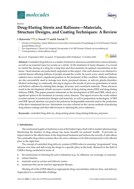 Drug-Eluting Stents and Balloons—Materials, Structure Designs, and Coating Techniques: a Review