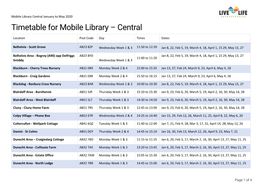 Timetable Mobile Library Central August