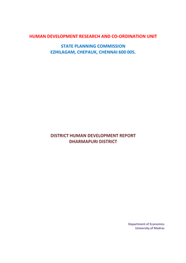 District Human Development Report Dharmapuri District