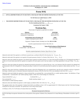 Form 10-K Textron Inc
