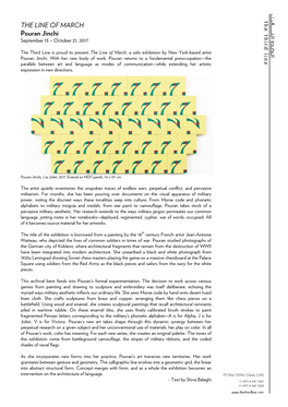 THE LINE of MARCH Pouran Jinchi September 13 – October 21, 2017