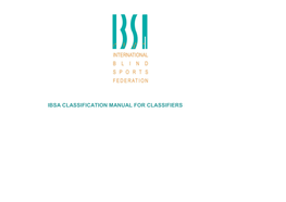 Ibsa Classification Manual for Classifiers