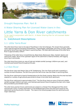 Little Yarra & Don River Catchments