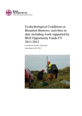 Ecohydrological Conditions at Braunton Burrows