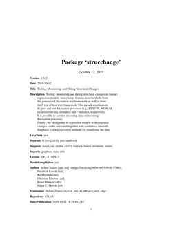 Package 'Strucchange'