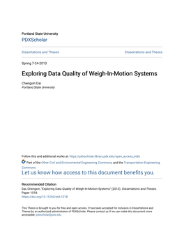 Exploring Data Quality of Weigh-In-Motion Systems