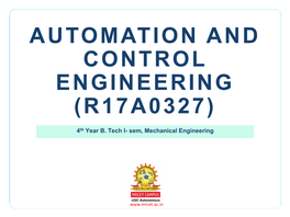 Automation and Control Engineering (R17a0327)