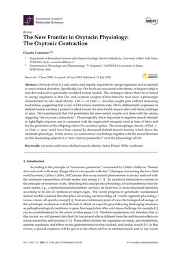 The New Frontier in Oxytocin Physiology: the Oxytonic Contraction