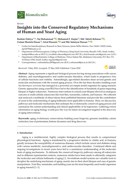 Insights Into the Conserved Regulatory Mechanisms of Human and Yeast Aging