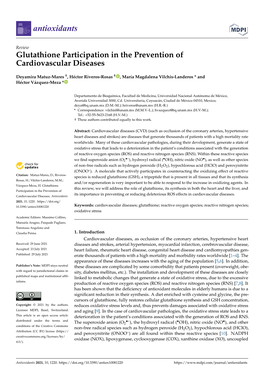 Glutathione Participation in the Prevention of Cardiovascular Diseases